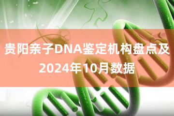 贵阳亲子DNA鉴定机构盘点及2024年10月数据