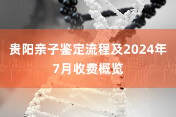 贵阳亲子鉴定流程及2024年7月收费概览