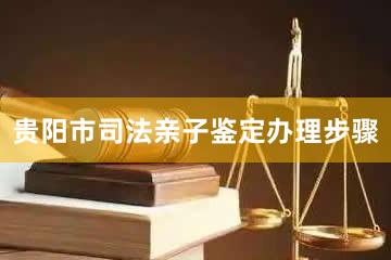 贵阳市司法亲子鉴定办理步骤